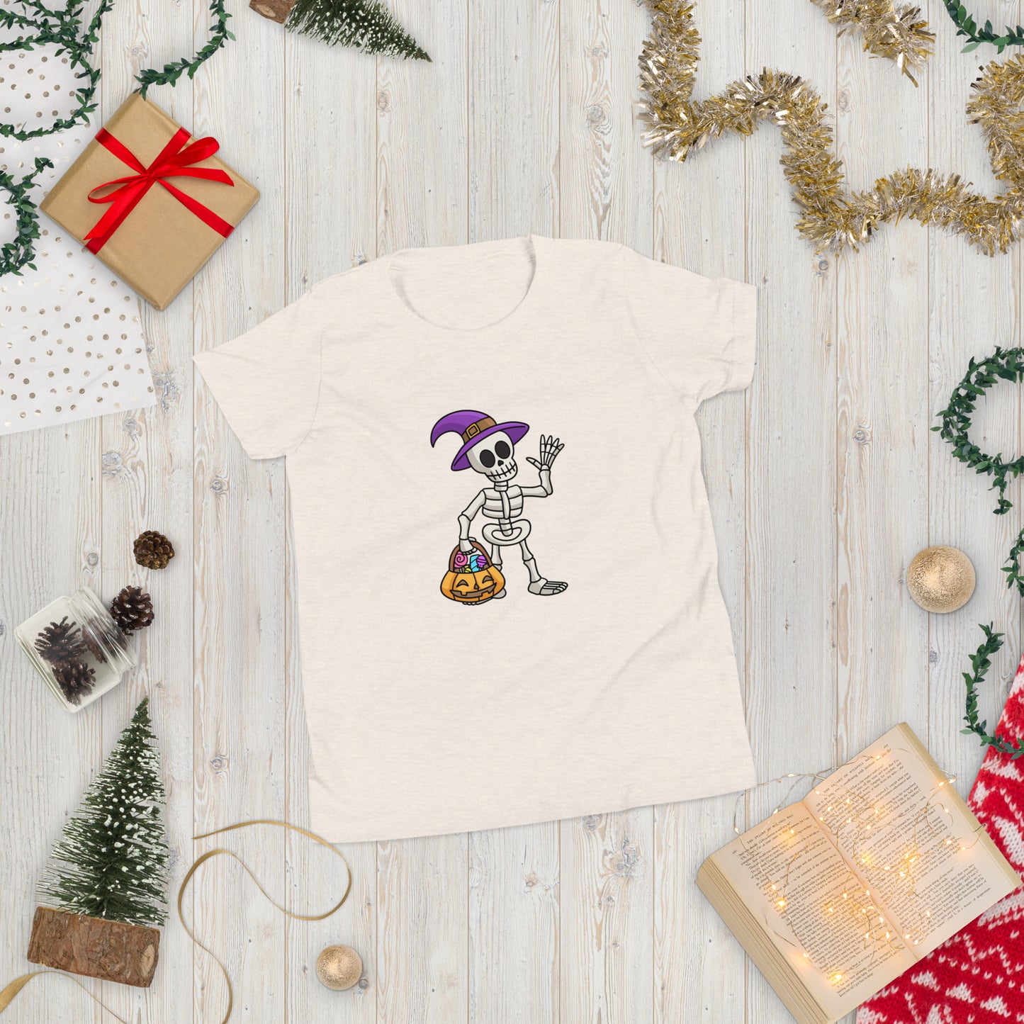 Skeleton halloween Youth Short Sleeve T-Shirt