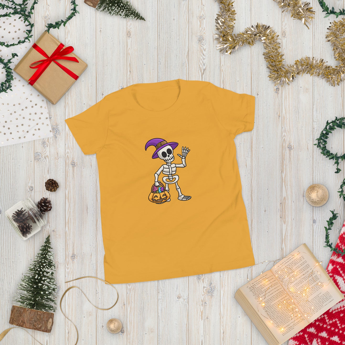 Skeleton halloween Youth Short Sleeve T-Shirt