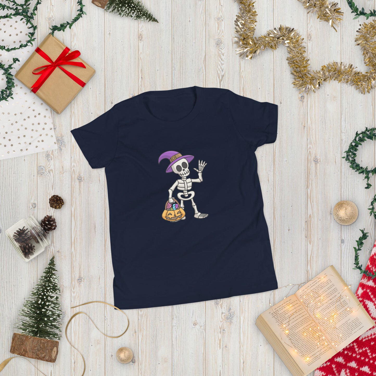 Skeleton halloween Youth Short Sleeve T-Shirt