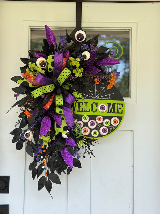 Eyeball Halloween Welcome Wreath