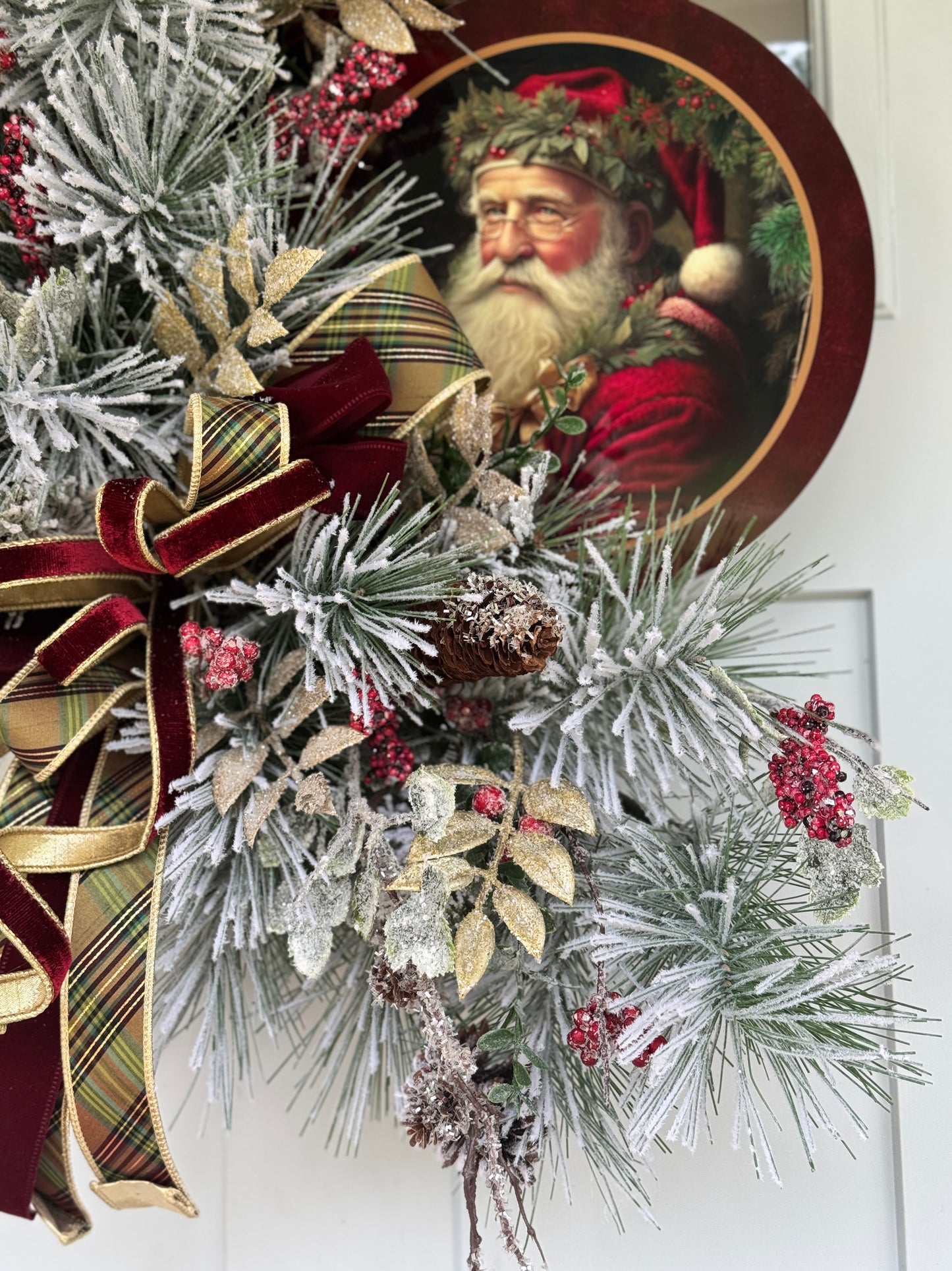 Vintage Santa Christmas Wreath