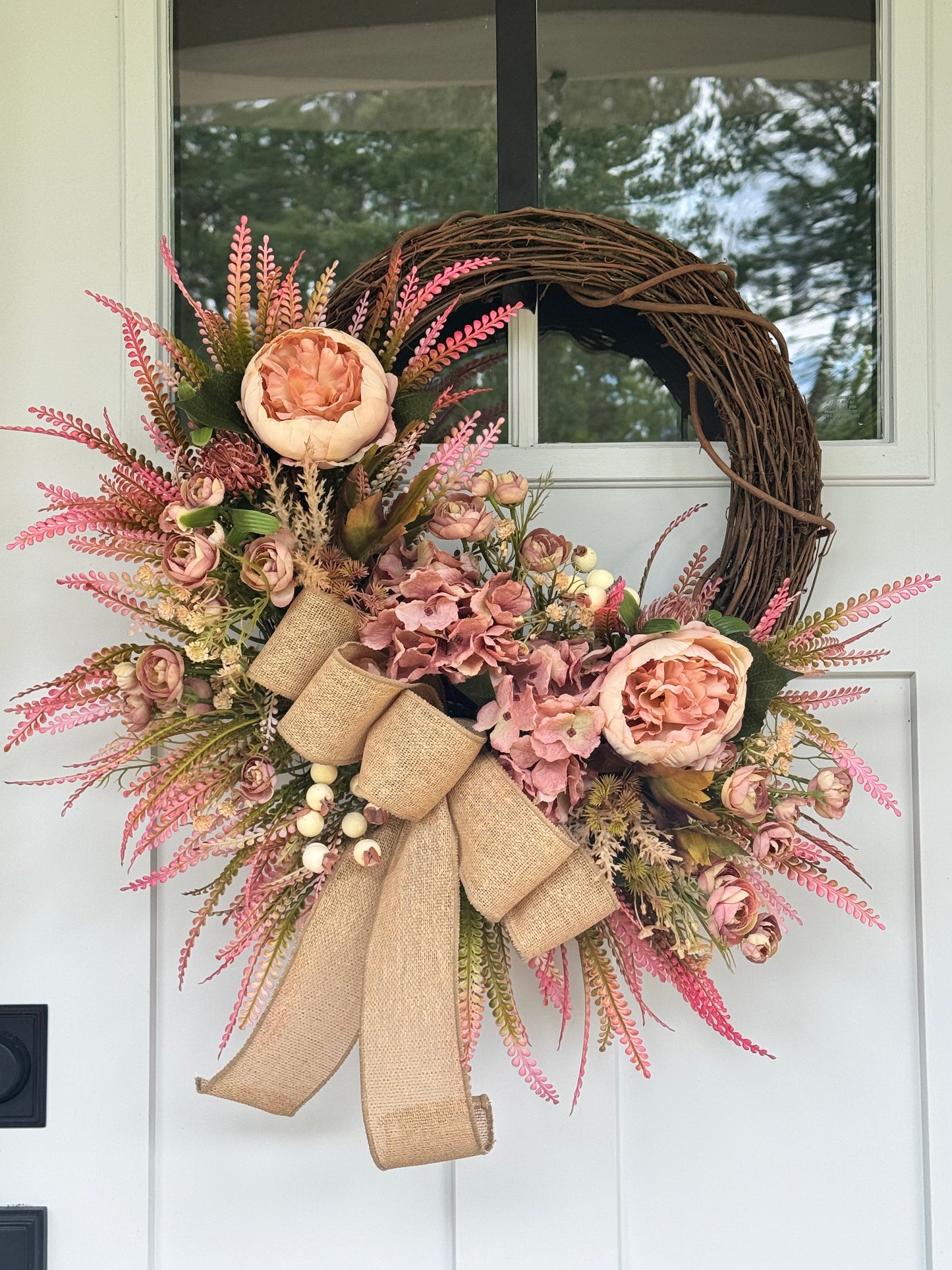 Dusty Rose Cozy Fall Wreath