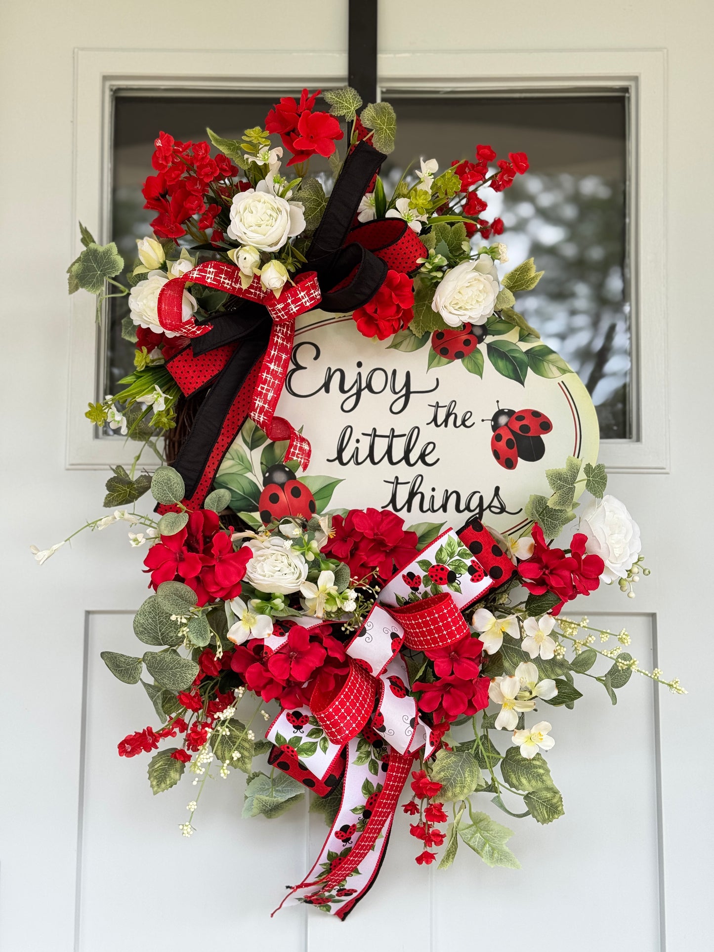 Enjoy The Little Things Ladybug Wreath