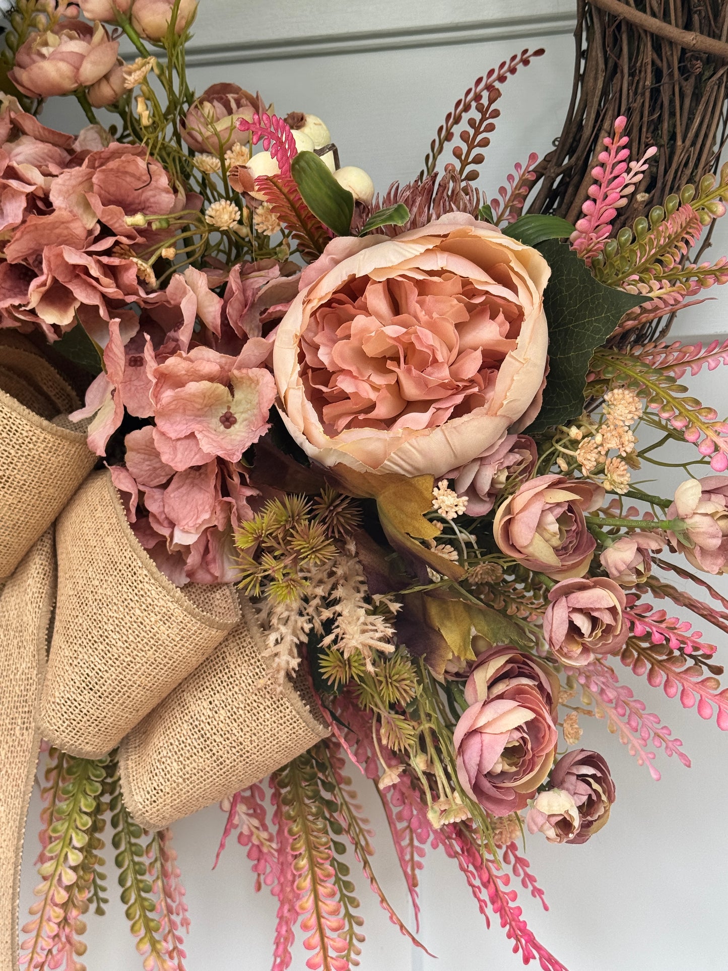 Dusty Rose Cozy Fall Wreath