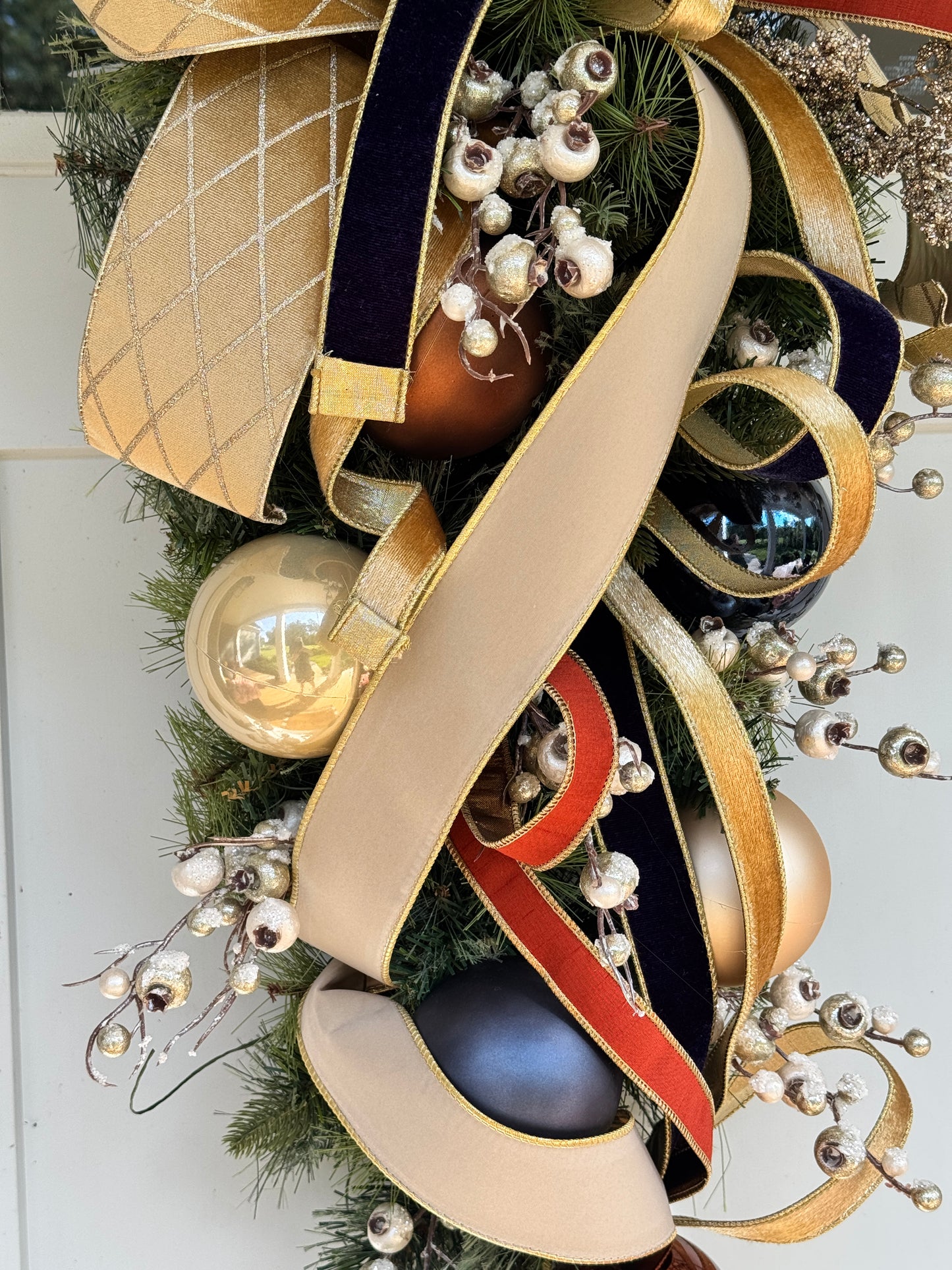 Large Elegant Cashmere Pine Teardrop Wreath