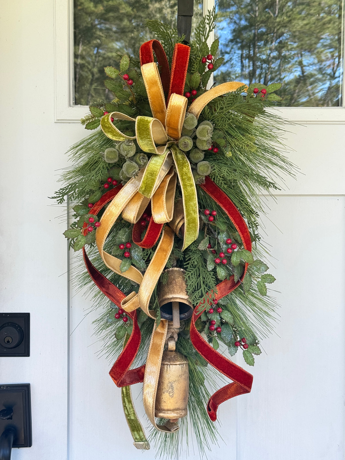 Long Needle Pine, Cedar & Holly Winter Wreath
