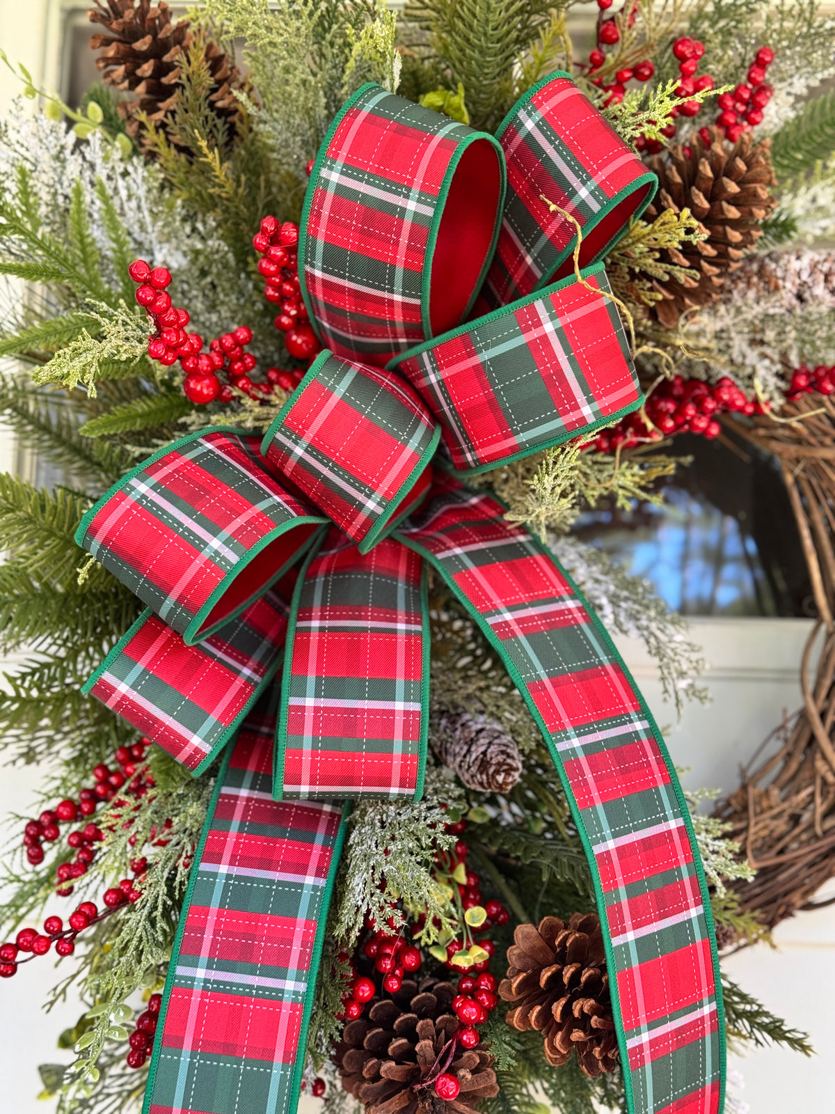 Large Christmas Winter Greenery Wreath