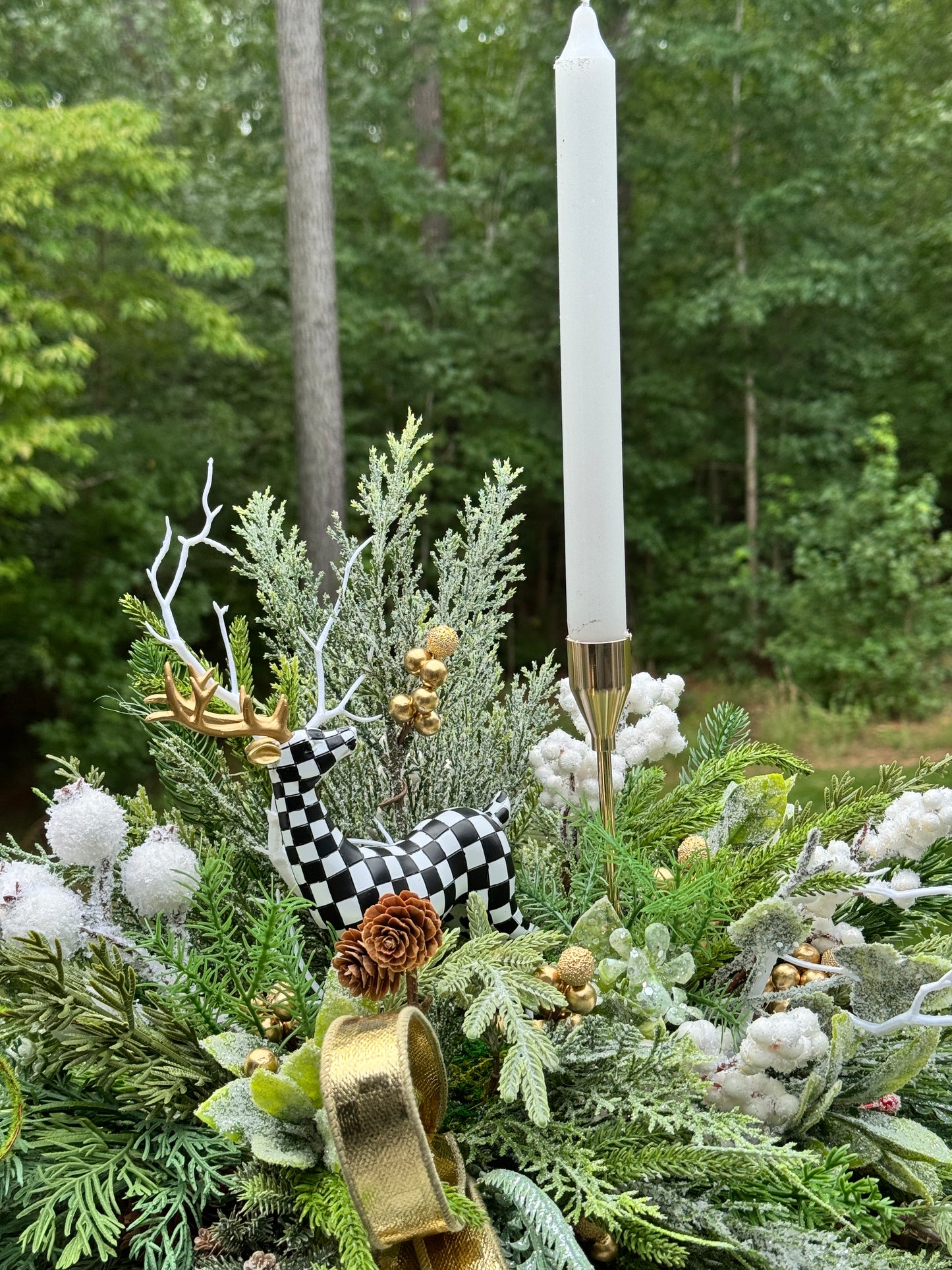 Elegant Black and White Winter/Holiday Centerpiece
