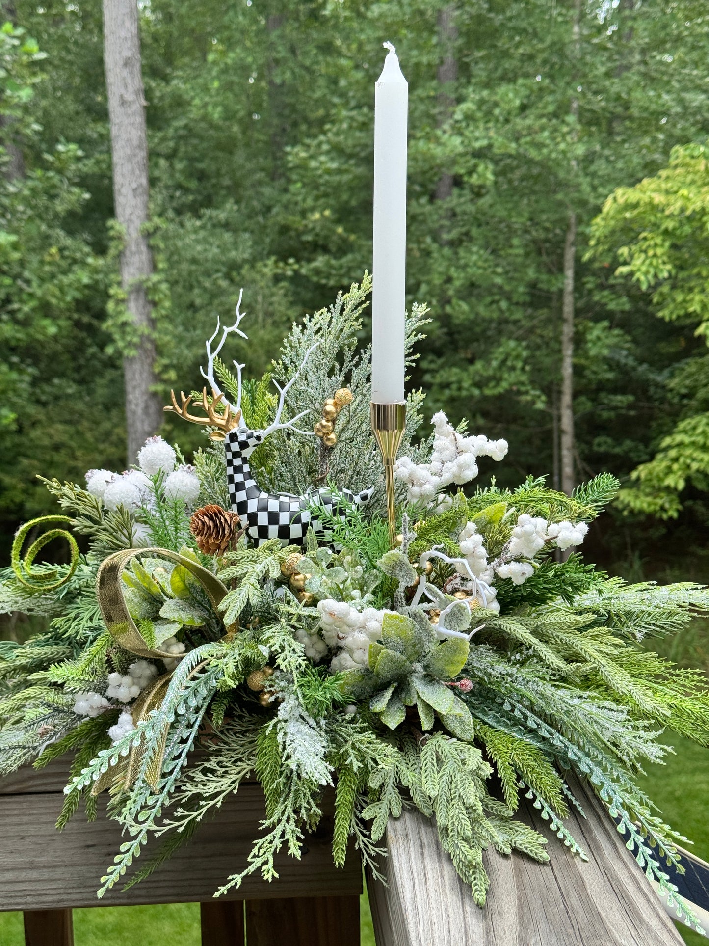 Elegant Black and White Winter/Holiday Centerpiece
