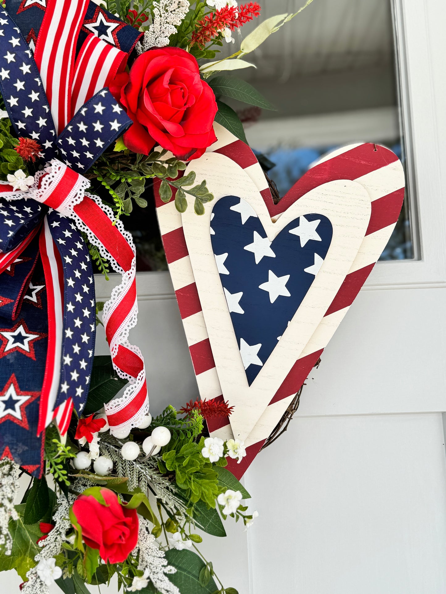 Large Patriotic Heart Wreath