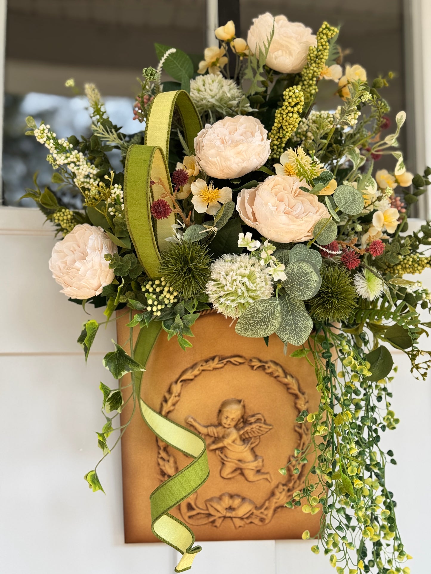 Vintage Southern Living Cherub With Floral Design