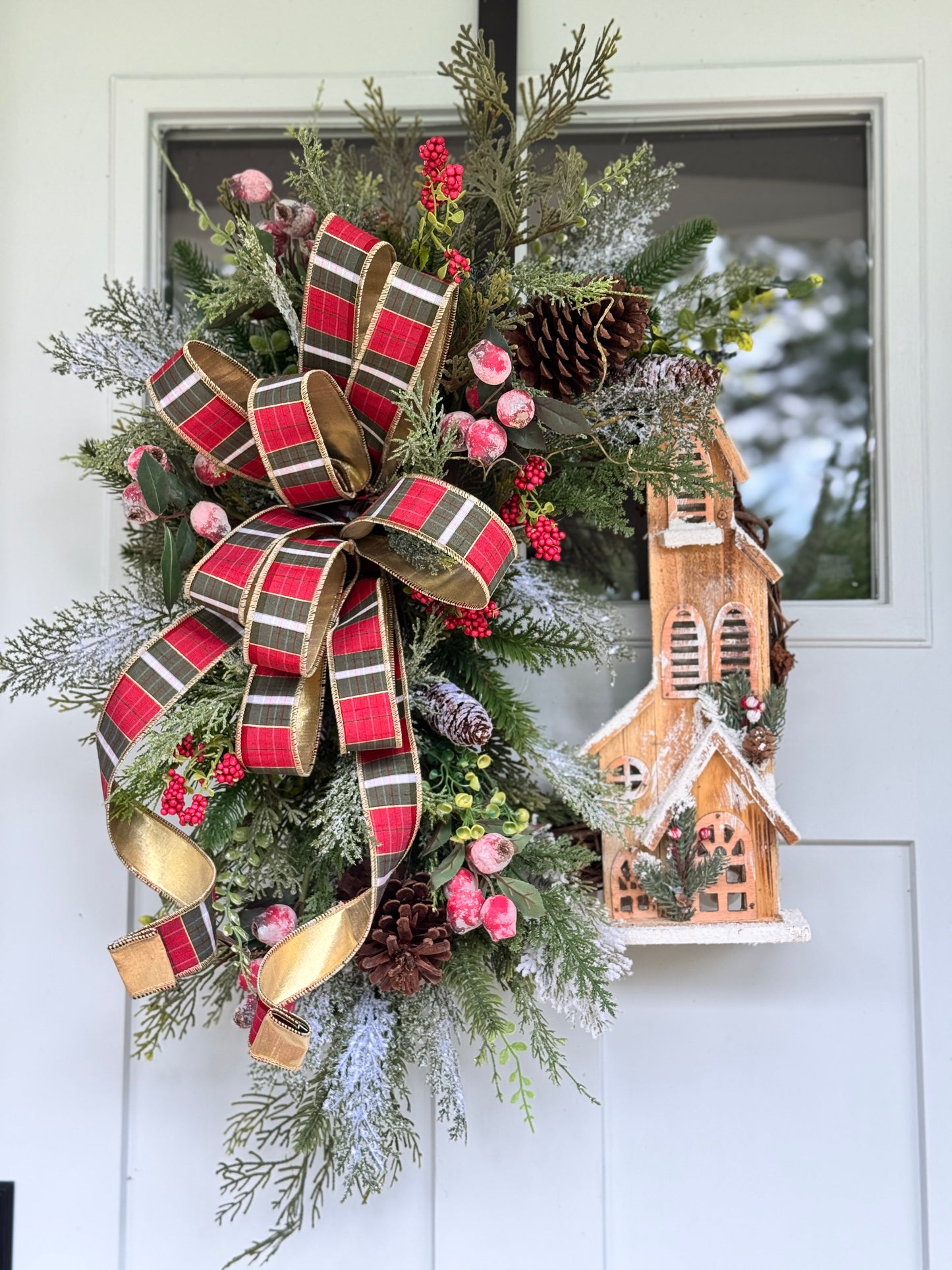 Large Rustic Christmas Winter Greenery Church Wreath