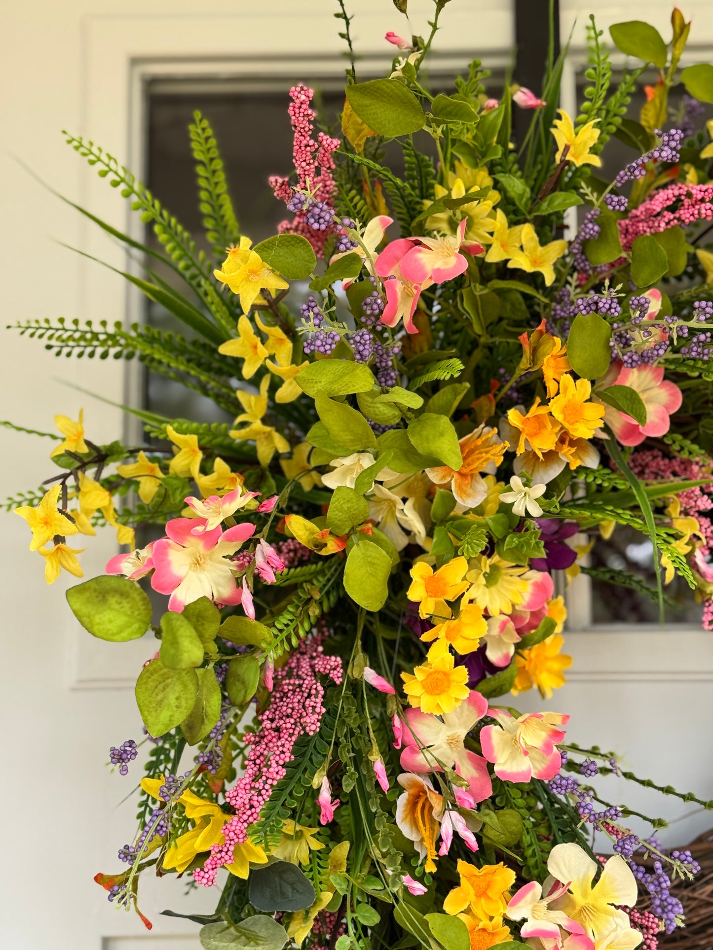 Vibrant Floral Wreath with Mixed Blooms