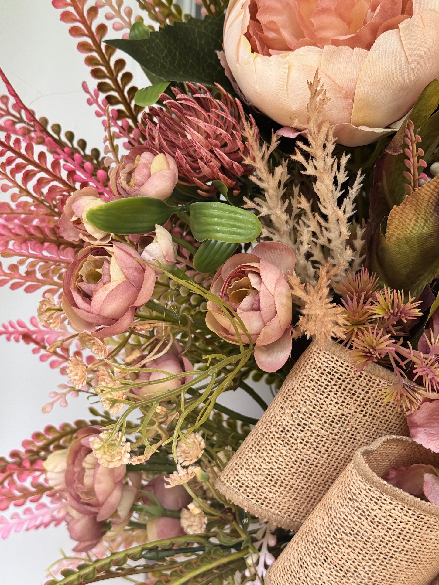 Dusty Rose Cozy Fall Wreath