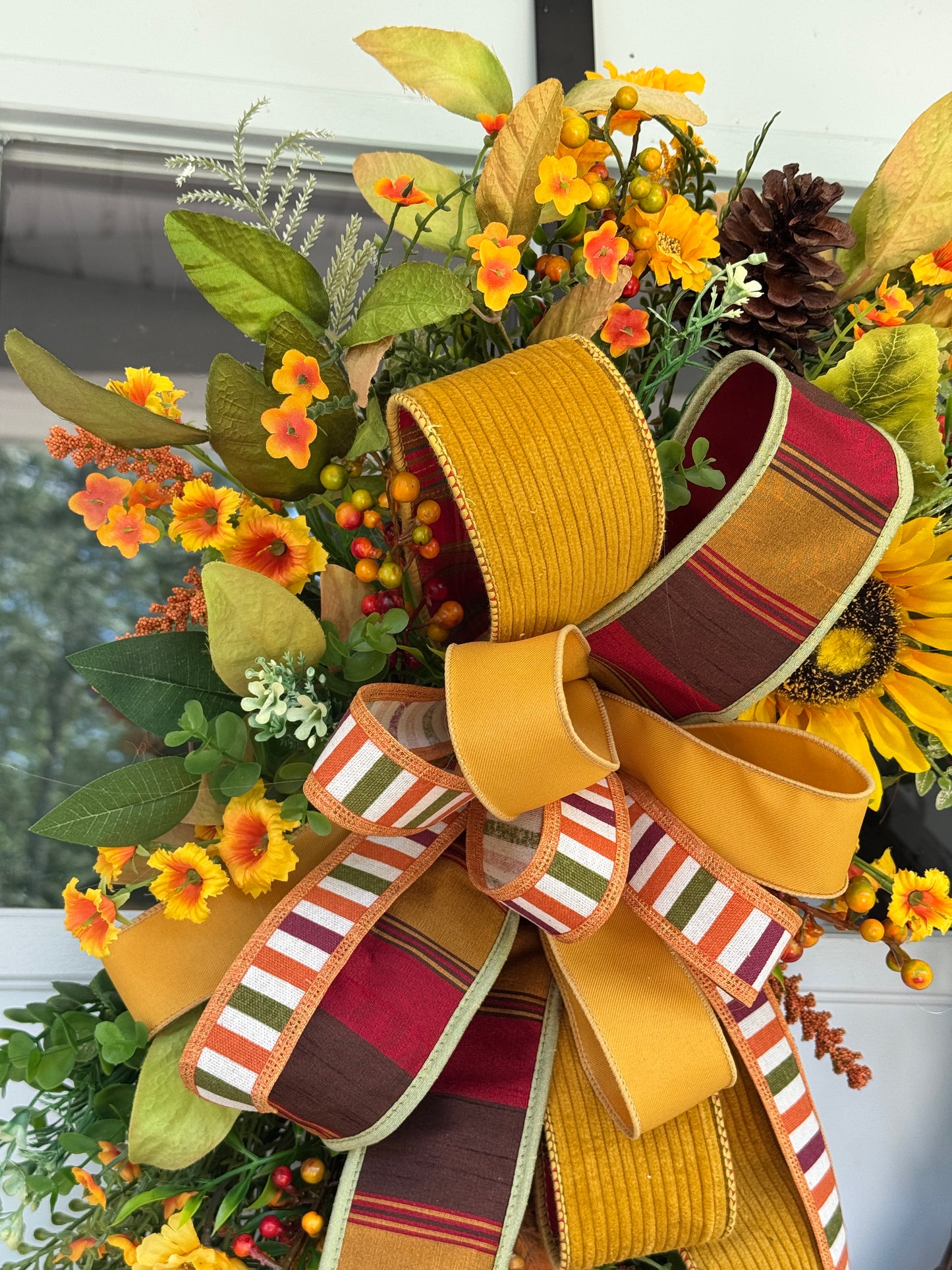 Golden Harvest Grapevine Wreath