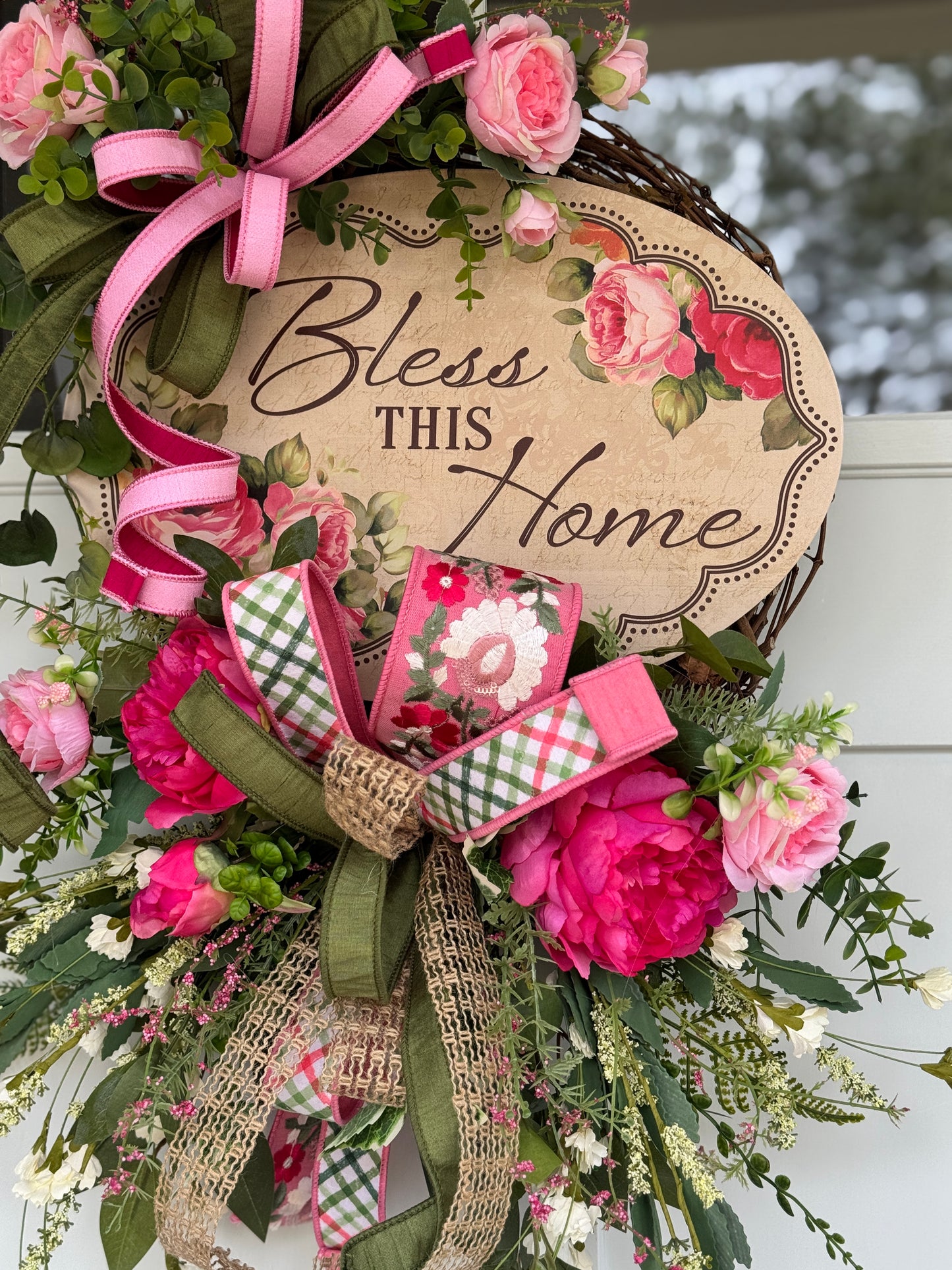 Bless This Home Floral Wreath