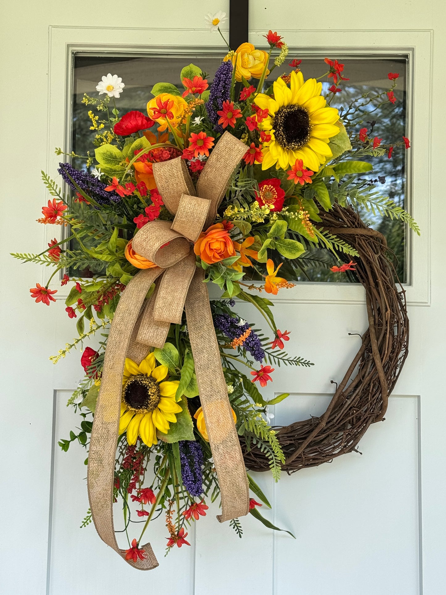 Large Wildflower Meadow Grapevine Wreath