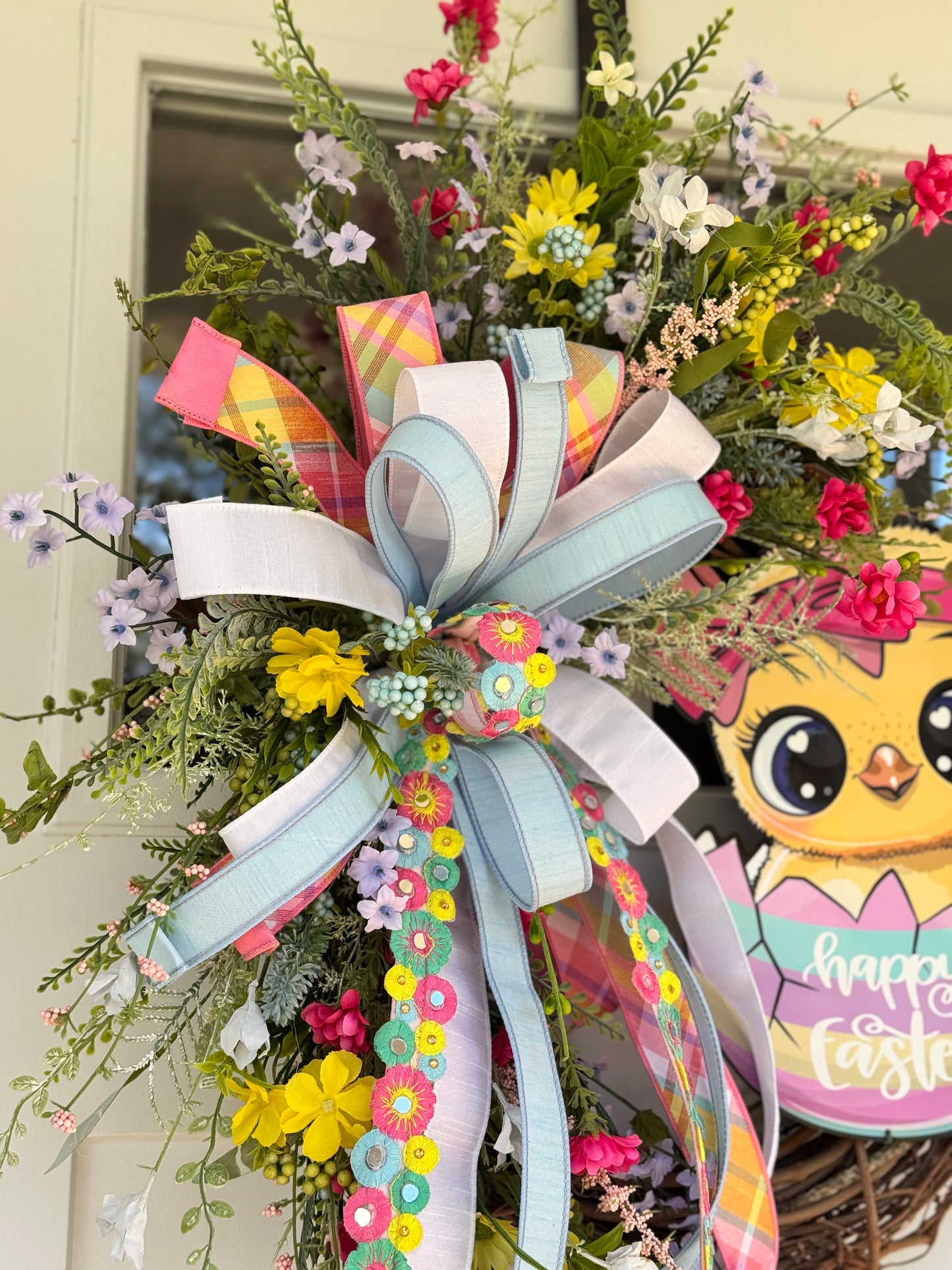 Happy Easter Chick Wreath