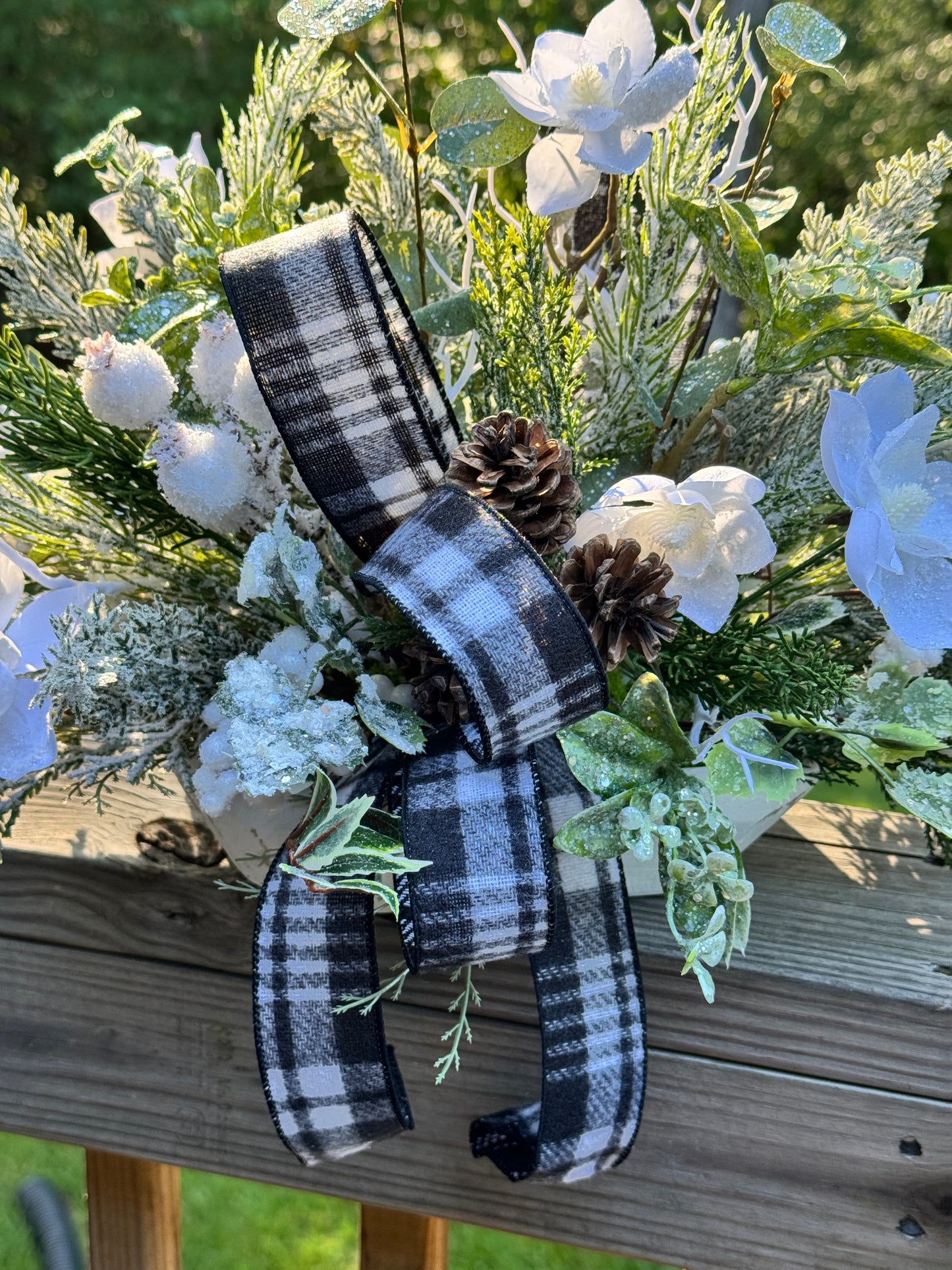 Snowy Magnolias & Frosted Winter Centerpiece