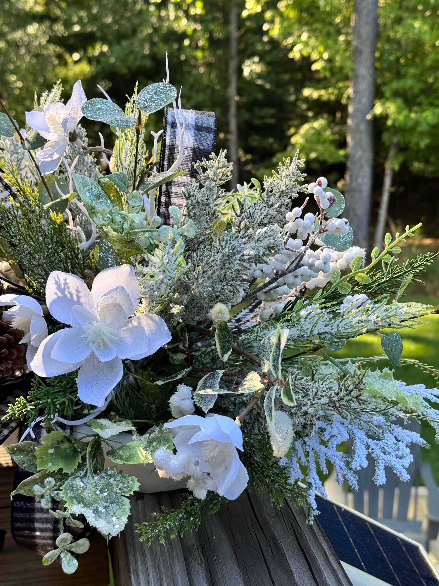Snowy Magnolias & Frosted Winter Centerpiece