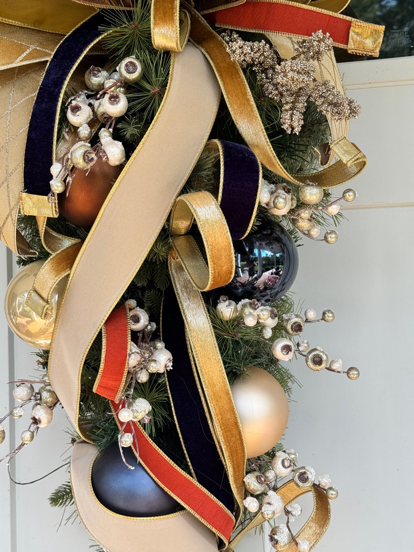 Large Elegant Cashmere Pine Teardrop Wreath