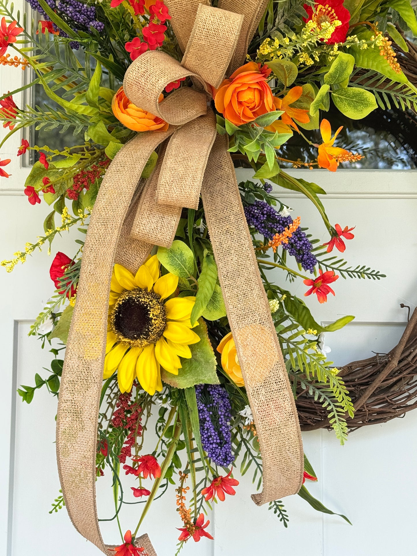 Large Wildflower Meadow Grapevine Wreath