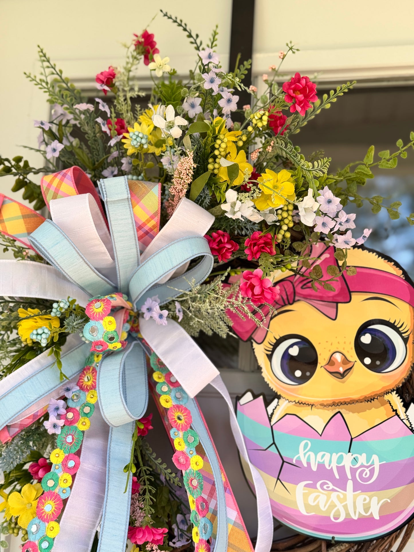 Happy Easter Chick Wreath