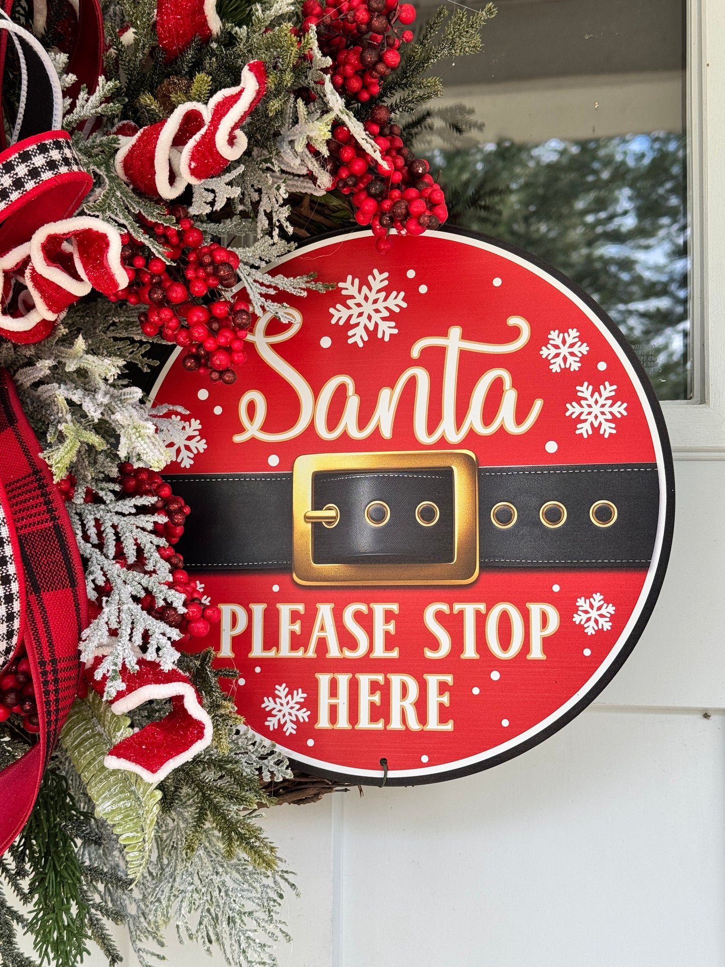 “Santa Please Stop Here” Christmas Wreath