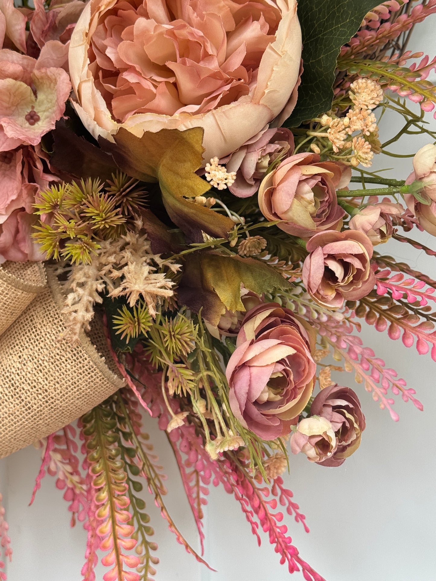 Dusty Rose Cozy Fall Wreath