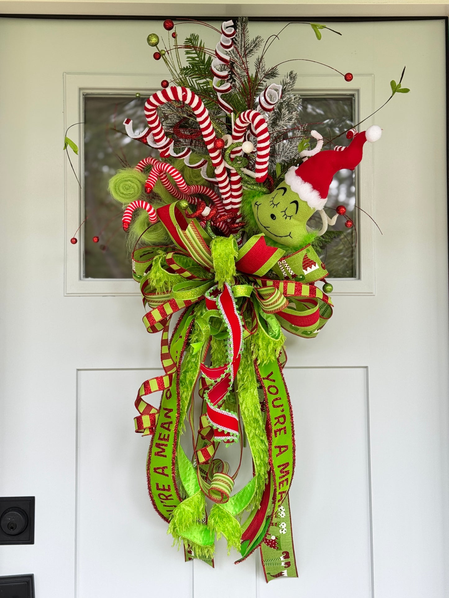 Vibrant Large Grinch Bow/Treetopper