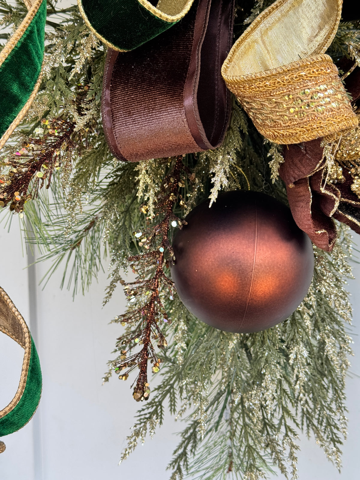 Chocolate Brown & Gold Winter Wreath