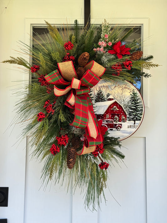 Rustic Merry Christmas Wreath
