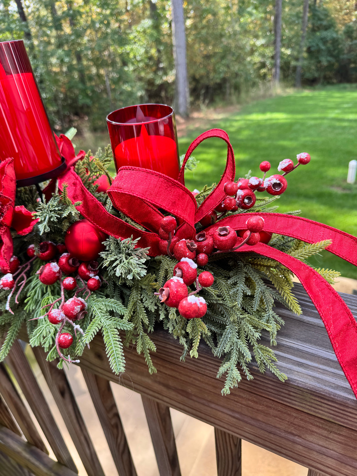 Red Poinsettia Christmas Centerpiece