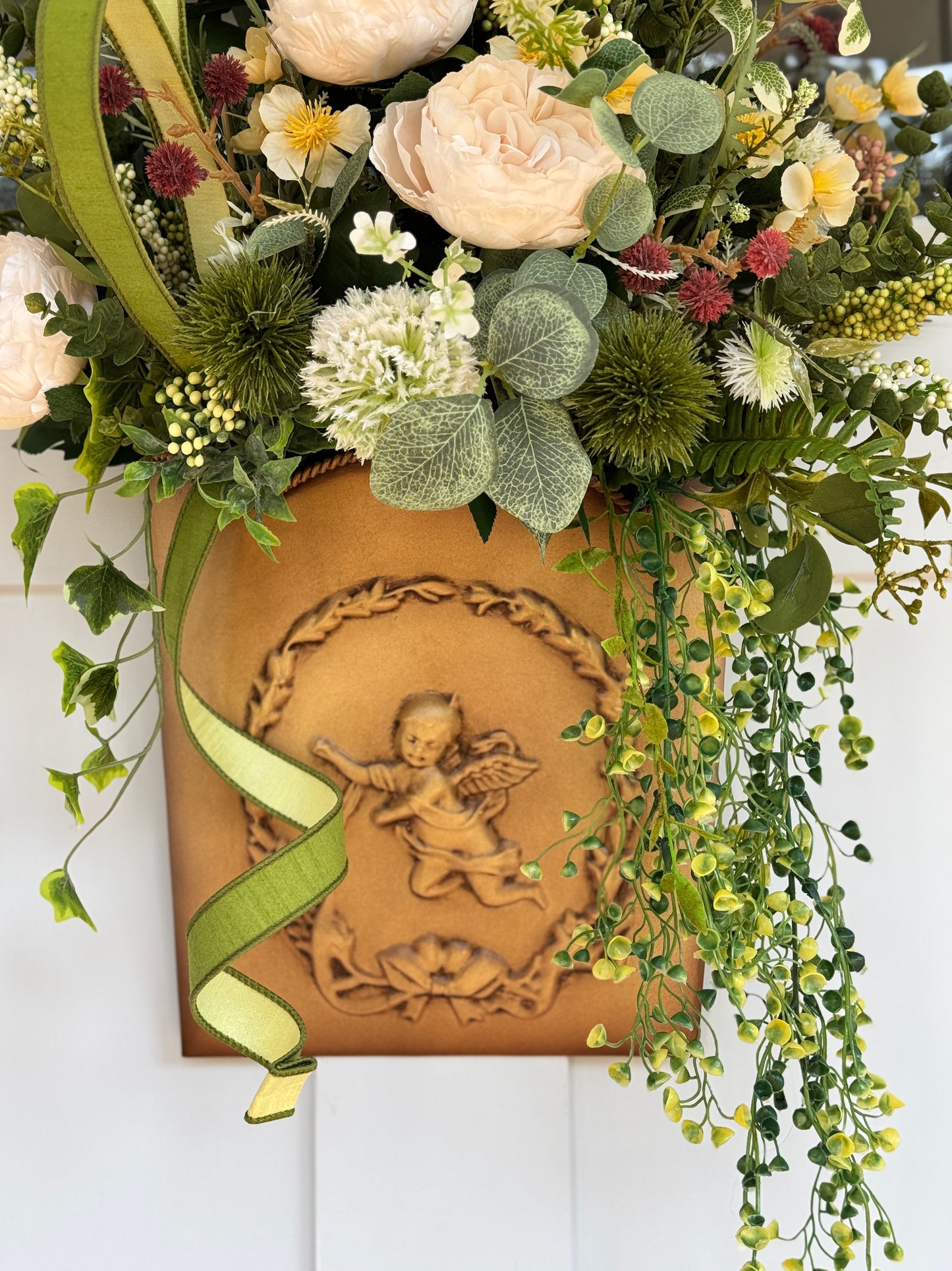Vintage Southern Living Cherub With Floral Design