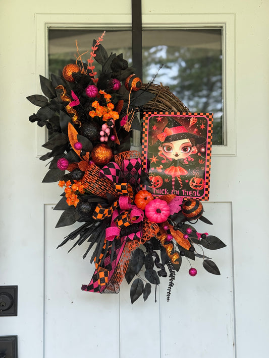 Trick or Treat Halloween Themed Wreath