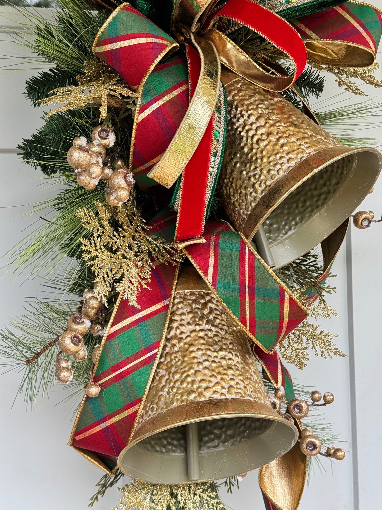 All Season Elegance Gold Bell Wreath