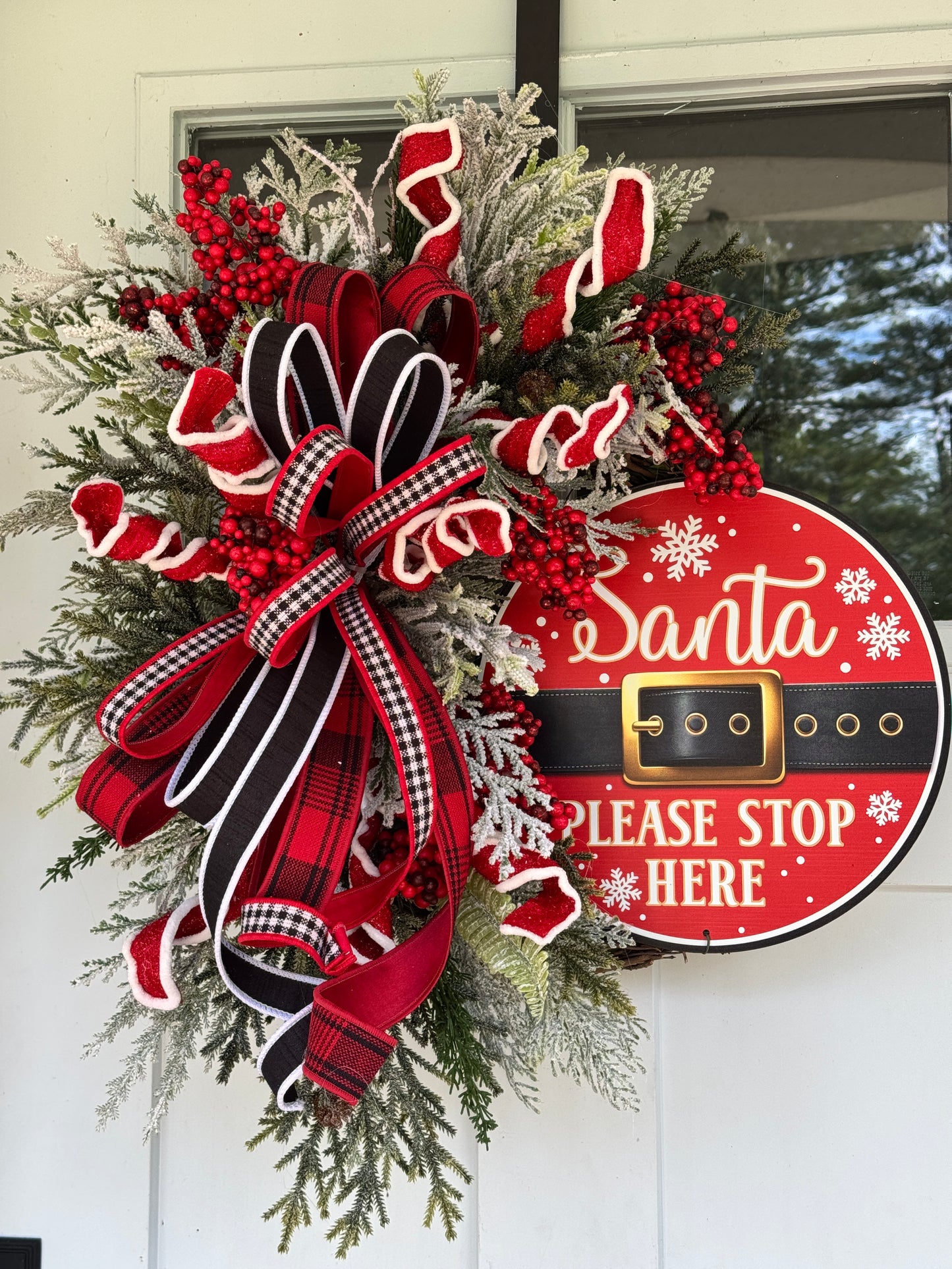 “Santa Please Stop Here” Christmas Wreath