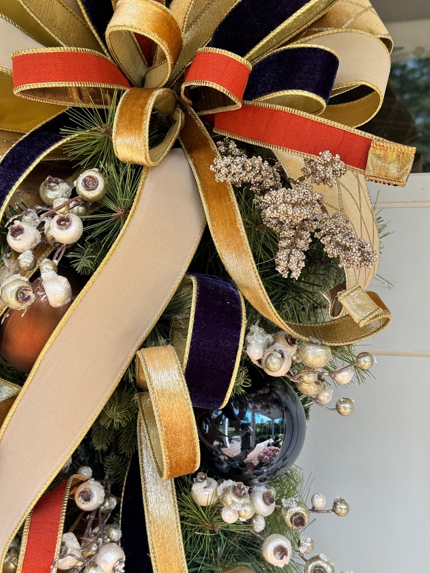 Large Elegant Cashmere Pine Teardrop Wreath