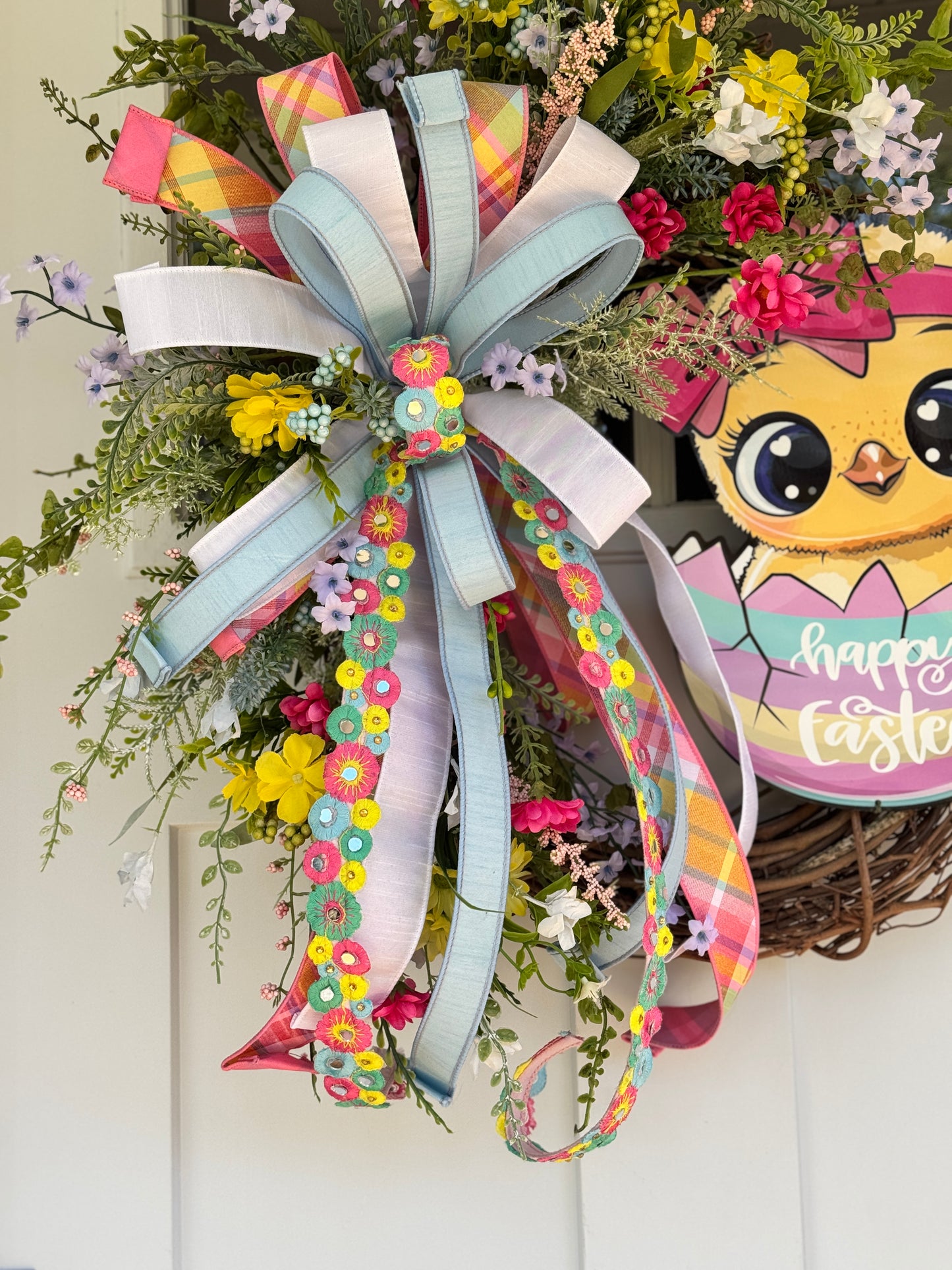 Happy Easter Chick Wreath