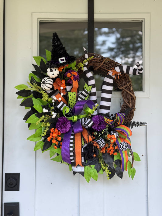 Halloween Witch’s Horn Wreath