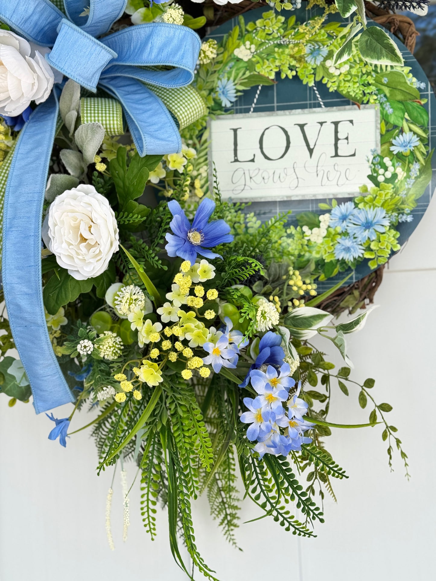 Love Grows Here Floral Wreath