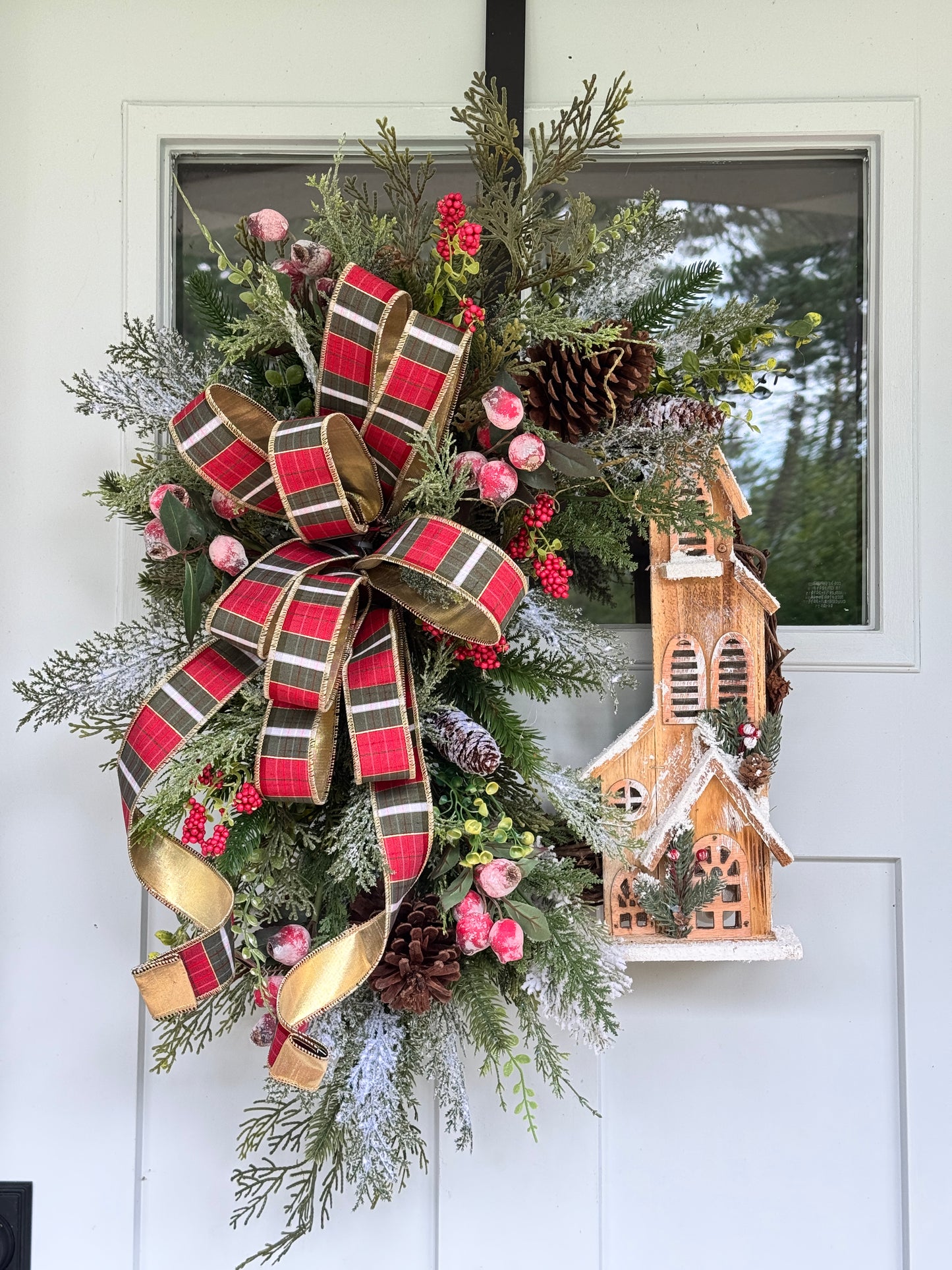 Large Rustic Christmas Winter Greenery Church Wreath