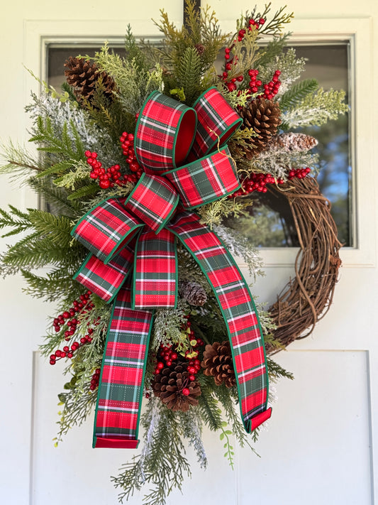 Large Christmas Winter Greenery Wreath