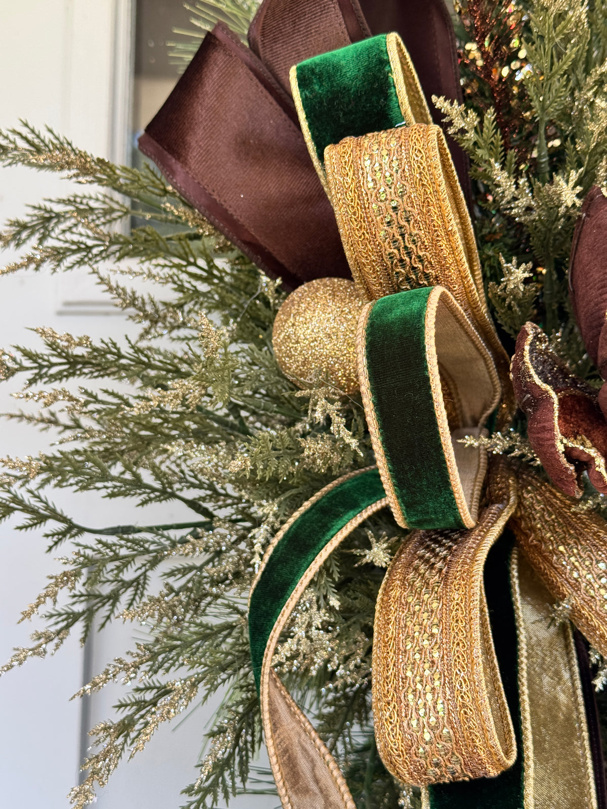 Chocolate Brown & Gold Winter Wreath