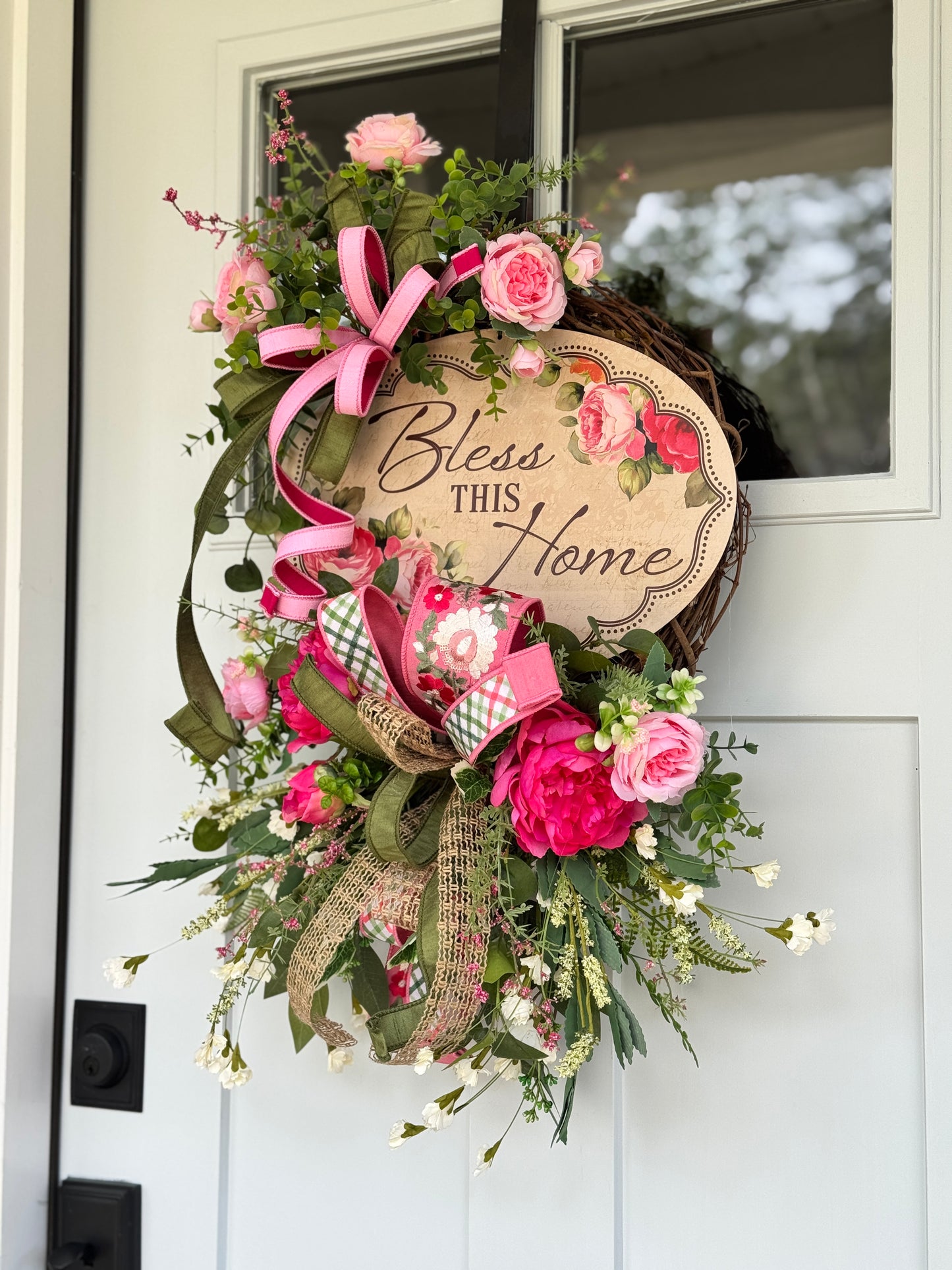 Bless This Home Floral Wreath