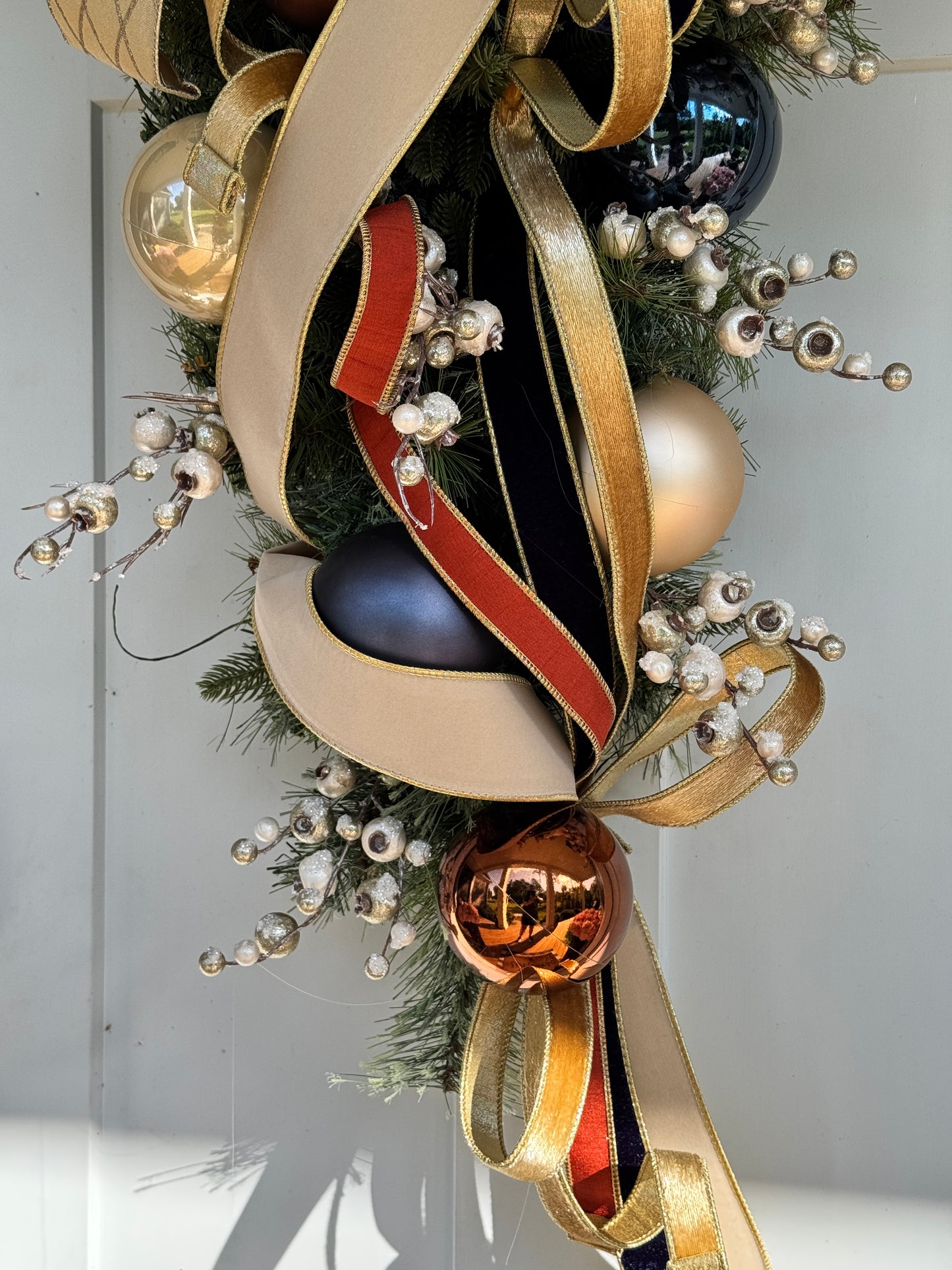Large Elegant Cashmere Pine Teardrop Wreath