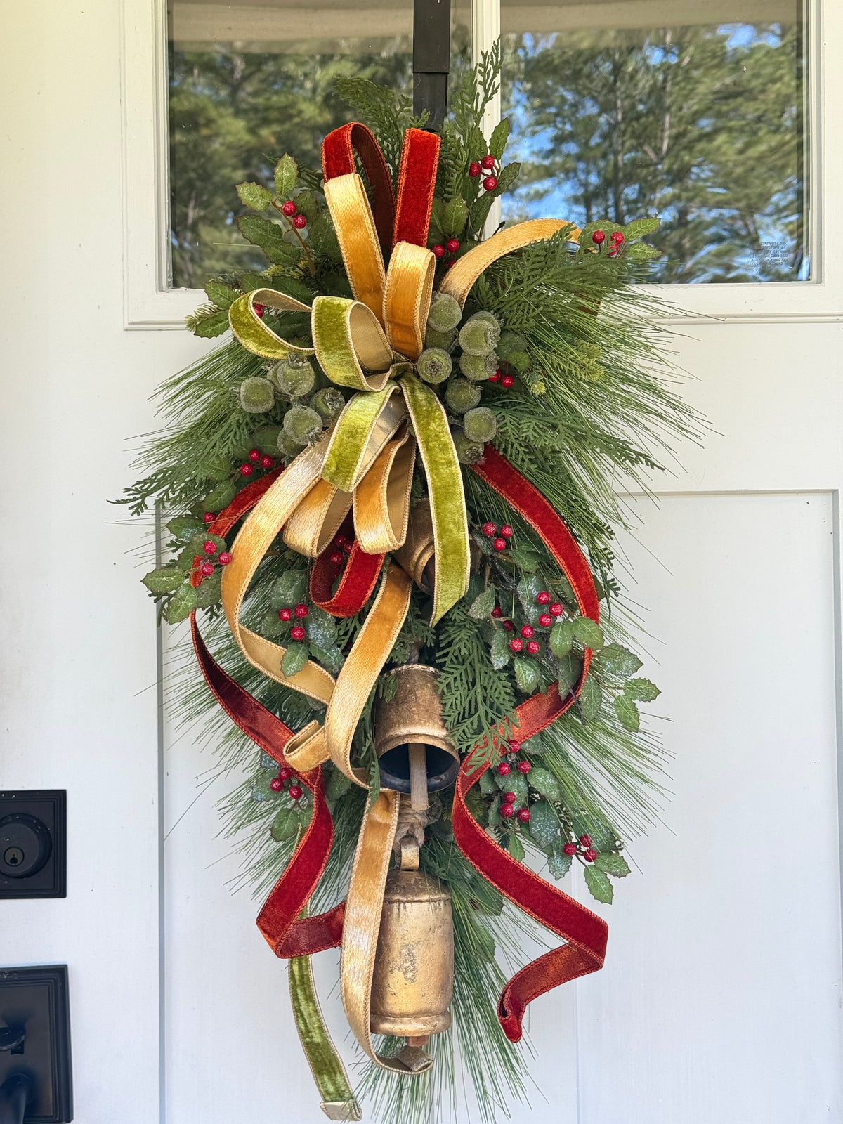 Long Needle Pine, Cedar & Holly Winter Wreath