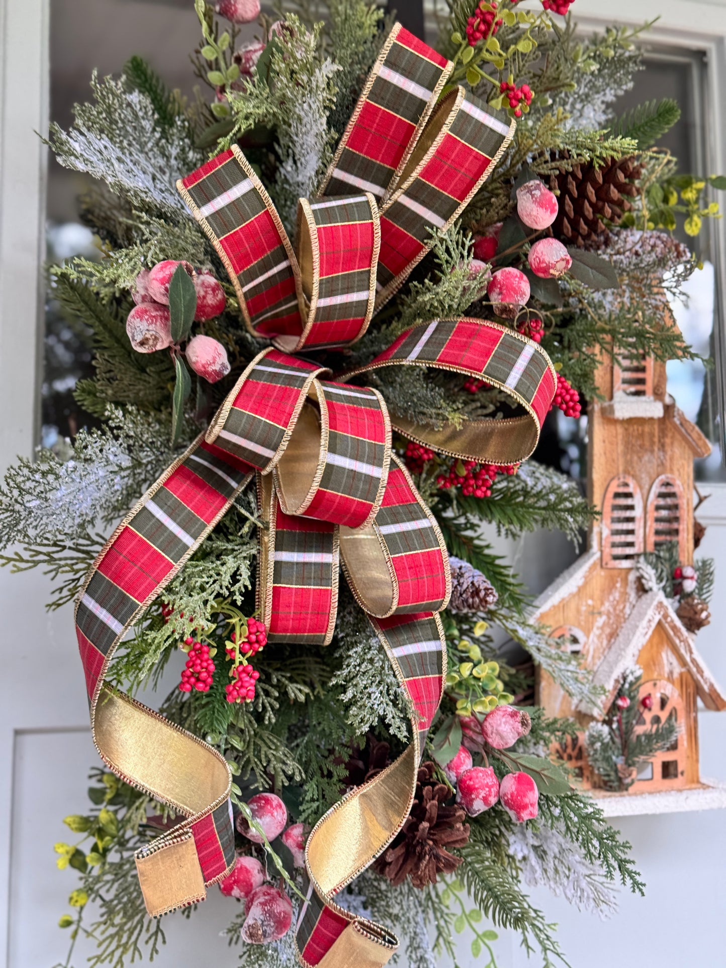 Large Rustic Christmas Winter Greenery Church Wreath