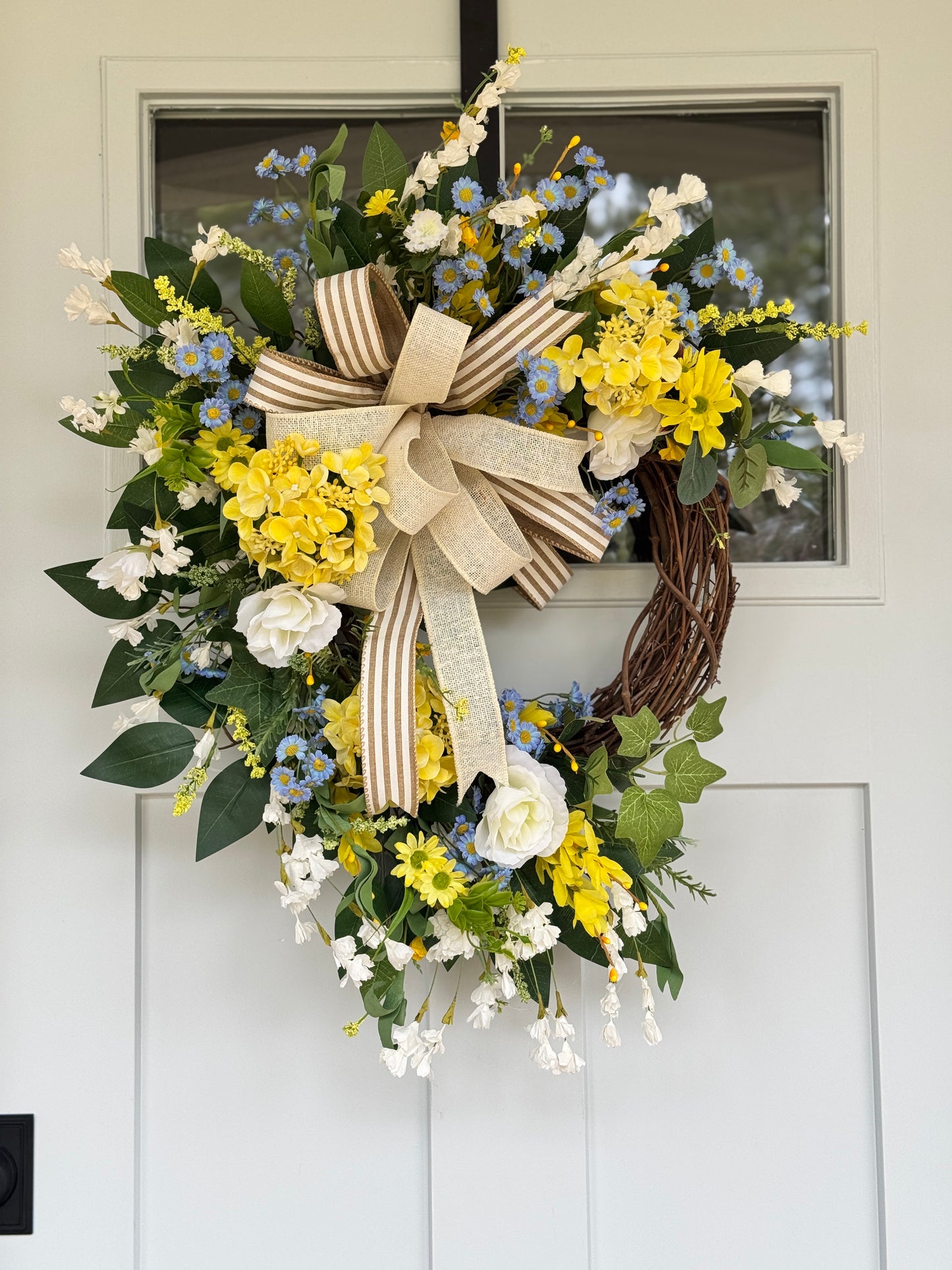 Yellow and Blue Floral Wreath