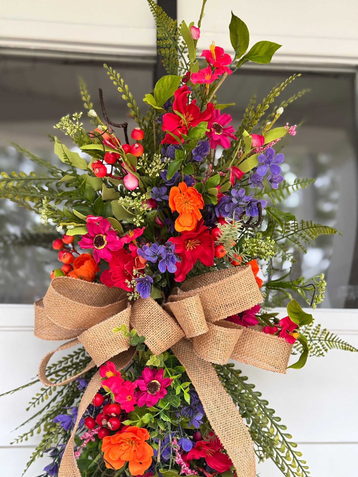 Vibrant Multi-color Floral Door Swag